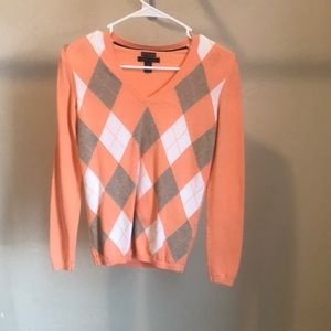 Womens Tommy Hilfiger Argyle Sweater Pink